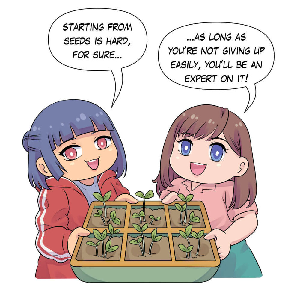 Epilogue

Zahra: 
Starting from seeds is hard, for sure...

Padma: 
...as long as you’re not giving up easily, you’ll be an expert on it!

Follow our gardening journeys, and let’s grow some plants together!